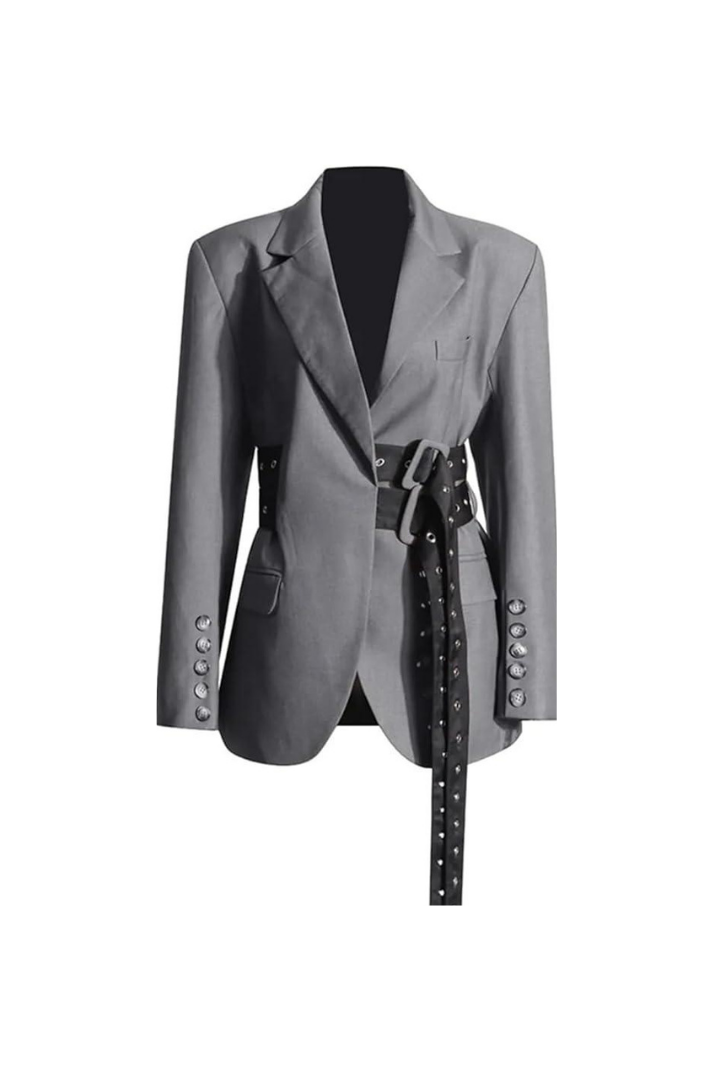 GRAY KEMERLİ BEL BLAZER CEKET